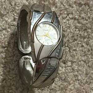 Vivani women’s vintage silver/rose gold bangle bracelet watch one size extends‎